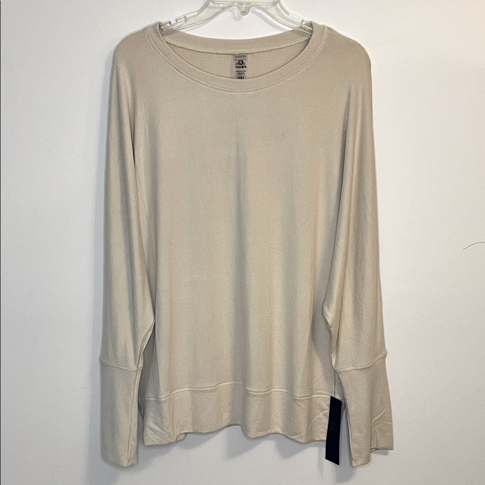 Mono B Size 3XL Natural Beige Brushed Soft Knit Dolman Sleeve Women’s Top NWT